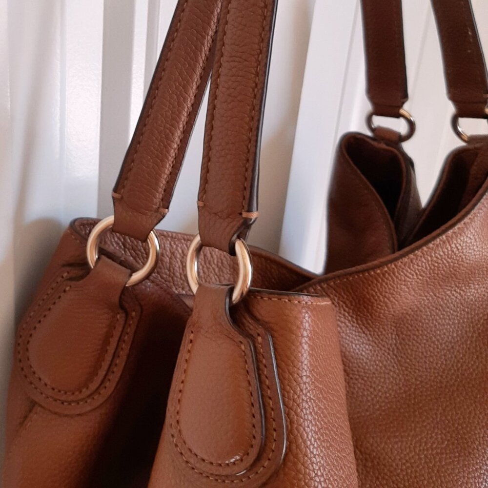 Coach Edie 31 Camel Tan Pebbled Leather Gold Tone Hardware Shoulder Bag - Picture 5 of 16